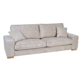 Sofá 4 Plazas Beige Tejido Salón 266 X 93 X 97 cm
