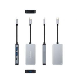 Nanocable 10.16.1005 Hub USB-C 3.2 Gen1 con 3 USB-A 3.0, 1 USB-C 3.2 Gen1 y 1 USB-C PD 100W Carga, Gris 15cm Nanocable 10.16.1005 Hub USB-C 3.2 Gen1 con 3 USB-A 3.0, 1 USB-C 3.2 Gen1 y 1 USB-C PD 100W Carga, Gris 15cm