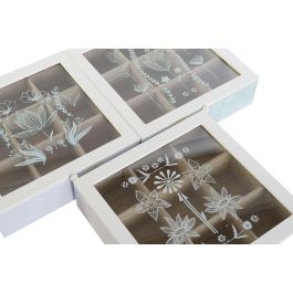 DKD Home Decor Caja Infusiones Scandi Verde Azul 24 x 6.5 x 24 cm