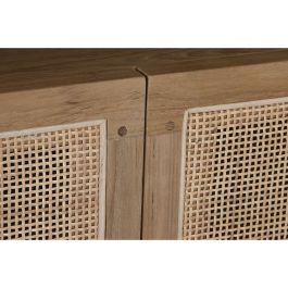 DKD Home Decor Vitrina Balines de Teca y Cristal Natural, 80x45x190 cm (Ancho x Fondo x Alto), 2 Puertas, 2 Cajones, 3 Estanterías, Desmontable
