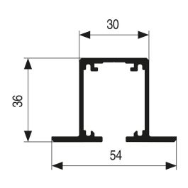 KLEIN Lite + Top Guía Aluminio Anodizado Plata Mate para Falso Techo Corredera 3000mm