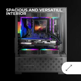 Mars Gaming MC-SE2 Caja Gaming Minitorre, Panel Cristal Templado, Doble Cámara, Ventilador FRGB 120mm, MicroATX/Mini-ITX