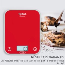 Báscula de Cocina Electrónica Tefal Optiss/ hasta 5kg/ Roja