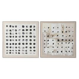 Cuadro Home ESPRIT Negro Beige Yute Poliestireno Abstracto Moderno 102 x 3,2 x 102 cm (2 Unidades) Precio: 207.49999963. SKU: B16T64ZHES