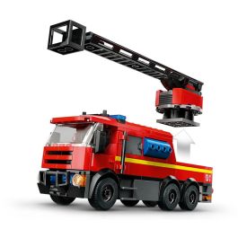 LEGO 60414 Estación de Bomberos y Camión de Bomberos, Figura de Perro de Juguete y 5 Minifiguras, Regalo Infantil