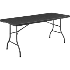 Mesa de Recepción Plegable para 8 Personas 180x74x73.5cm Negro Estructura Acero Tapa Polietileno Imitación Resina Precio: 75.58999954. SKU: B15CR4TH2M