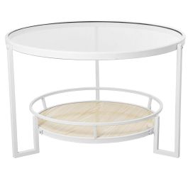 Mesa auxiliar Alexandra House Living Blanco Marrón 70 x 45 x 70 cm Precio: 221.49999971. SKU: B18R694Q6R