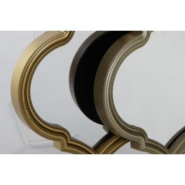 DKD Home Decor Espejo Árabe Dorado Bronce PP 3 x 55 x 50 cm Set de 5 (2 Unidades)