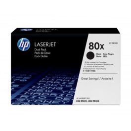 HP Tóner LaserJet Pro 80X M401 M425 Original Negro Pack 2 Unidades 6900 páginas Precio: 415.5000003. SKU: B19SMLBXF6