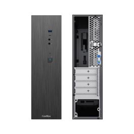 Coolbox COO-PCT370-1 Caja PC Micro ATX T370 Slim Negra con Fuente de Alimentación 500W, USB-A 3.2 Gen1, USB-C 3.2 Gen1