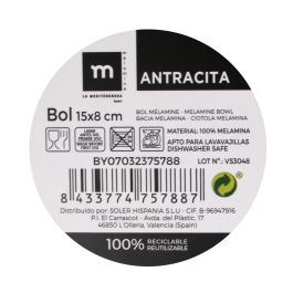 Bol de melamina antracita 15x8 cm - La Mediterranea (24 Unidades) Bol de melamina antracita 15x8 cm - La Mediterranea (24 Unidades)