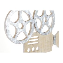 DKD Home Decor Decoración Pared Vintage Tema Cine Gris Negro MDF 70x32x2 cm (2 Unidades)
