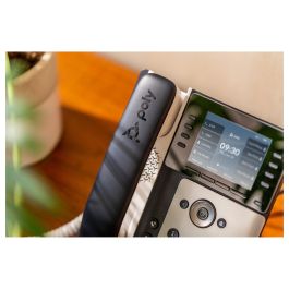 HP Poly Teléfono IP Edge E350, Teléfono IP con 8 líneas y pantalla IPS de 3.5 pulgadas, Negro
