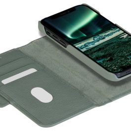 dbramante1928 New York - Flip-Hlle fr Mobiltelefon - abnehmbare Magnetrckseite - Saffianleder - Green Bay - fr Apple