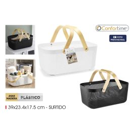 Confortime Cesta Organizadora Rectangular de Plástico con Asa de Madera 41.4 x 26.9 x 17.8 cm Precio: 64.49999985. SKU: B1HSZYM7HV