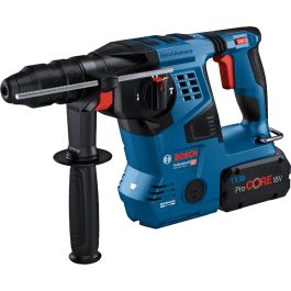 Bosch Professional BOS4059952611709 Taladro percutor GBH 18V-28CF con aspirador GDE 18V-16, 2 baterías ProCore 8.0Ah, Cargador, en Lboxx