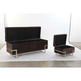 Descalzadora Glam DKD Home Decor Marron Dorado 42 x 48 x 120 cm Set de 3 Descalzadora Glam DKD Home Decor Marron Dorado 42 x 48 x 120 cm Set de 3