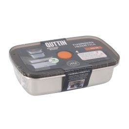 Fiambrera hermética rectangular de acero inoxidable Quttin 600 ml (12 Unidades) Fiambrera hermética rectangular de acero inoxidable Quttin 600 ml (12 Unidades)