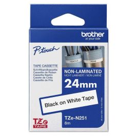 BROTHER Cinta No laminada blano/negro 24mm BROTHER Cinta No laminada blano/negro 24mm