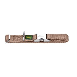 Hunter Collar Inari Alu-Strong L para perro, Cuello 40-55cm, 20mm Ancho, Beige, Cierre Aluminio 200kg, Ajustable, Robusto