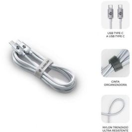 Cable USB-C a USB-C Subblim SUBCAB-C06011 2 m Blanco Cable USB-C a USB-C Subblim SUBCAB-C06011 2 m Blanco