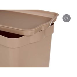 Kipit Caja Plástico con Tapa 2,3L Beige 13.5x11x20 cm (Set de 24)