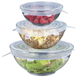 Cook Concept Juego de 3 Tapas Flexibles de Silicona Reutilizables para Recipientes de Cocina