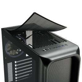 SHARKOON TK5M RGB ATX Caja de PC de Escritorio Negra con Panel Frontal de Malla y 4 Ventiladores RGB Preinstalados, Cristal Templado y USB Tipo C