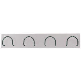 Sie Perchero 611 de Pared Metálico con 4 Colgadores, Blanco, 55x10x5 cm