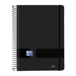 Oxford Agenda Anual Live&Go Espiral A5, 320 Hojas, Día por Página, Color Negro, Año 2026