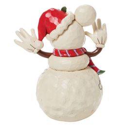 Enesco Figura Disney Mickey Muñeco de Nieve - Resina de Piedra, 17 cm