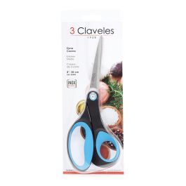 3 Claveles Tijeras de cocina 8" (20,3 cm) de acero inoxidable, multiusos y mango ergonómico soft grip con filo dentado