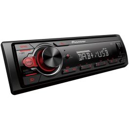 Pioneer MVH-130DAB Autorradio 1 DIN con Radio Digital DAB+, USB, Entrada Auxiliar y Compatibilidad Android, Negro/Rojo
