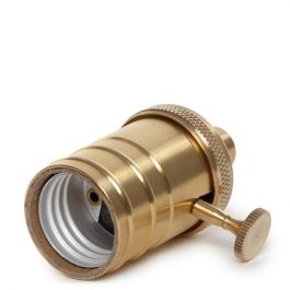 Portalámpara E27 de Cobre Puro Acabado Oro con Interruptor Rotativo, Estilo Retro Vintage Ideal para Bombillas y Cables Vintage [SKD-L007] Precio: 5.59000035. SKU: B1EYP4ZESK