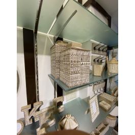 DKD Home Decor Jarron Colonial Blanco Natural 18 x 30.5 x 18 cm Mango