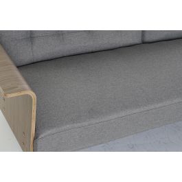 DKD Home Decor Sofa Cama Urban Gris, Marrón y Negro Poliéster Eucalipto Metal Desmontable - 203x87x81cm - Altura Asiento 41cm