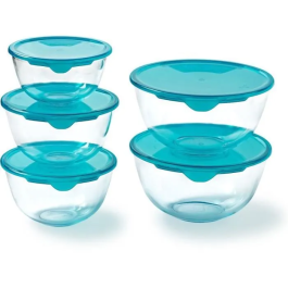 Pyrex PYR1738094919283 Juego de 5 cuencos con tapa - 1x 0,5L + 2x 1L + 2x 2L Precio: 59.59000014. SKU: B13CD4KCAV
