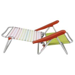 Silla playa aluminio multiposicion rayas 25 cm, 80x65x45cm, 25 cm altura asiento