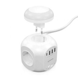Aisens Regleta de Enchufes Sobremesa con 4 Tomas, 1 USB-C, 3 USB-A, Luz Nocturna, 1.8m, Blanco Aisens Regleta de Enchufes Sobremesa con 4 Tomas, 1 USB-C, 3 USB-A, Luz Nocturna, 1.8m, Blanco