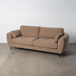 Sofá 3 Plazas Marrón Claro Tejido-Metal 229 X 92 X 88 cm