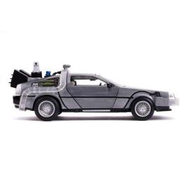 Coche de metal dlorean regreso al futuro ii con luz escala 1:24 30x15x11 cm