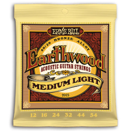 Ernieball Juego Acústica Earthwood 80/20 Bronze Medium Light 12-54