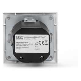 Digitus Caja de Carga para Empotrar con 2 USB A y 1 USB Type-C, Blanco