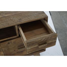 DKD Home Decor Mesa TV de Pino Natural Colección Alpino Chiara Envejecido 180x48x65 cm con 2 Cajones y 4 Puertas