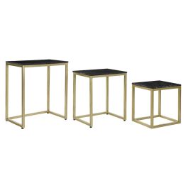Juego de 3 mesas DKD Home Decor Negro Dorado 50 x 35 x 60 cm Precio: 171.79000047. SKU: B1KMYZCATQ