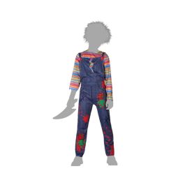 Disfraz de Muñeco Sangriento Infantil 3-4 Años Halloween - Camiseta con Peto, Pantalón y Tirantes para Niño Disfraz de Muñeco Sangriento Infantil 3-4 Años Halloween - Camiseta con Peto, Pantalón y Tirantes para Niño