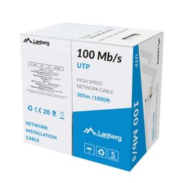 Lanberg Bobina Cable UTP RJ45 Cat 5e 100Mb 305m Gris CCA