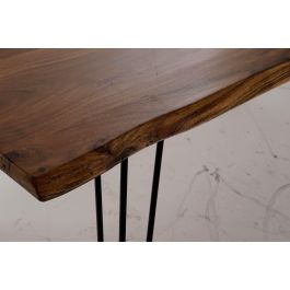 DKD Home Decor Mesa Comedor Alpino Marron Negro Acacia Metal 180 x 91 x 76 cm