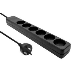 MicroConnect Danish Power Strip 6-way Black 1m cable MicroConnect Danish Power Strip 6-way Black 1m cable