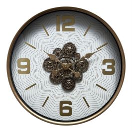 DKD Home Decor Reloj de Pared Scandi Blanco y Dorado 60x60x8 cm de Metal y Cristal para Salón/Comedor Precio: 77.50000027. SKU: B16SQRME6M